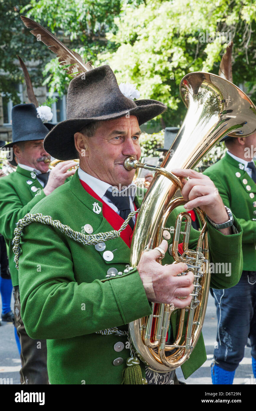 Oktoberfest Parade marching band, Munich, Bavaria, Germany Stock Photo