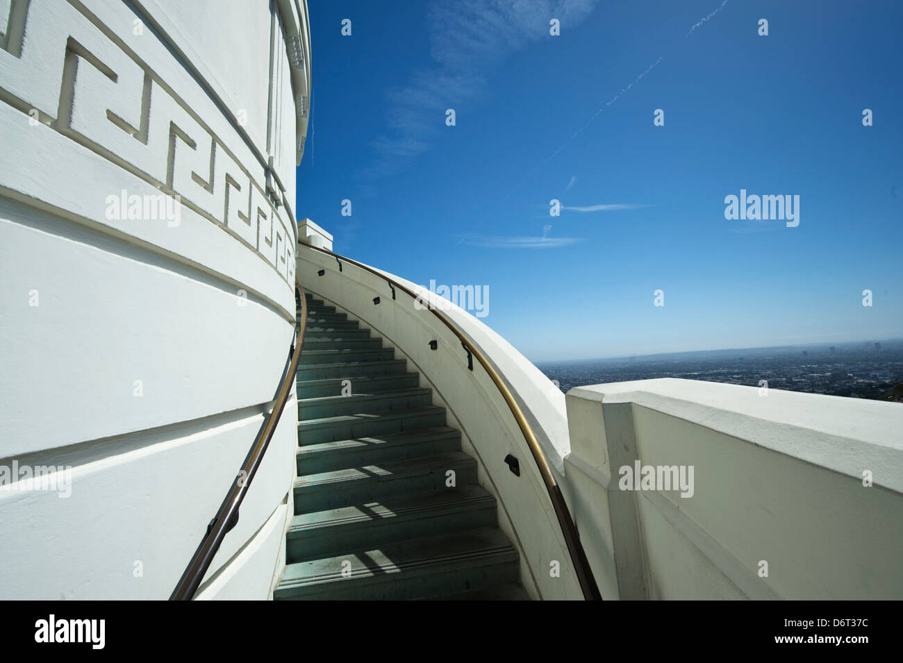 Los Angeles, California, April 11, 2013: a view of Griffith Observatory. A wide-angle, editorial, image. Stock Photo