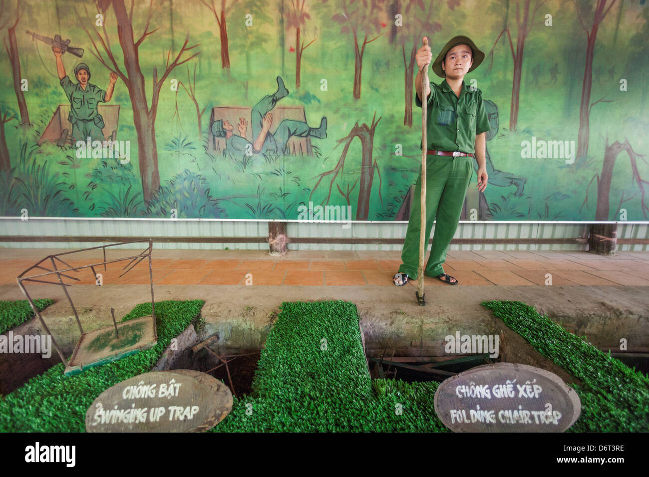 Vietnam, Ho Chi Minh City, Cu Chi Tunnels, Exhibit of Booby Traps Used