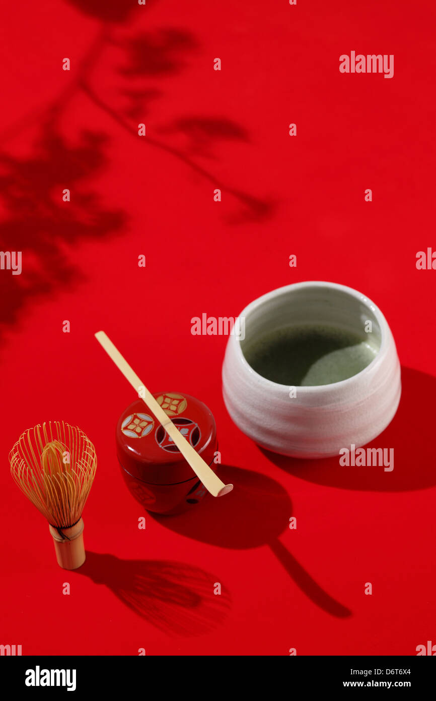Matcha green tea set Stock Photo Alamy