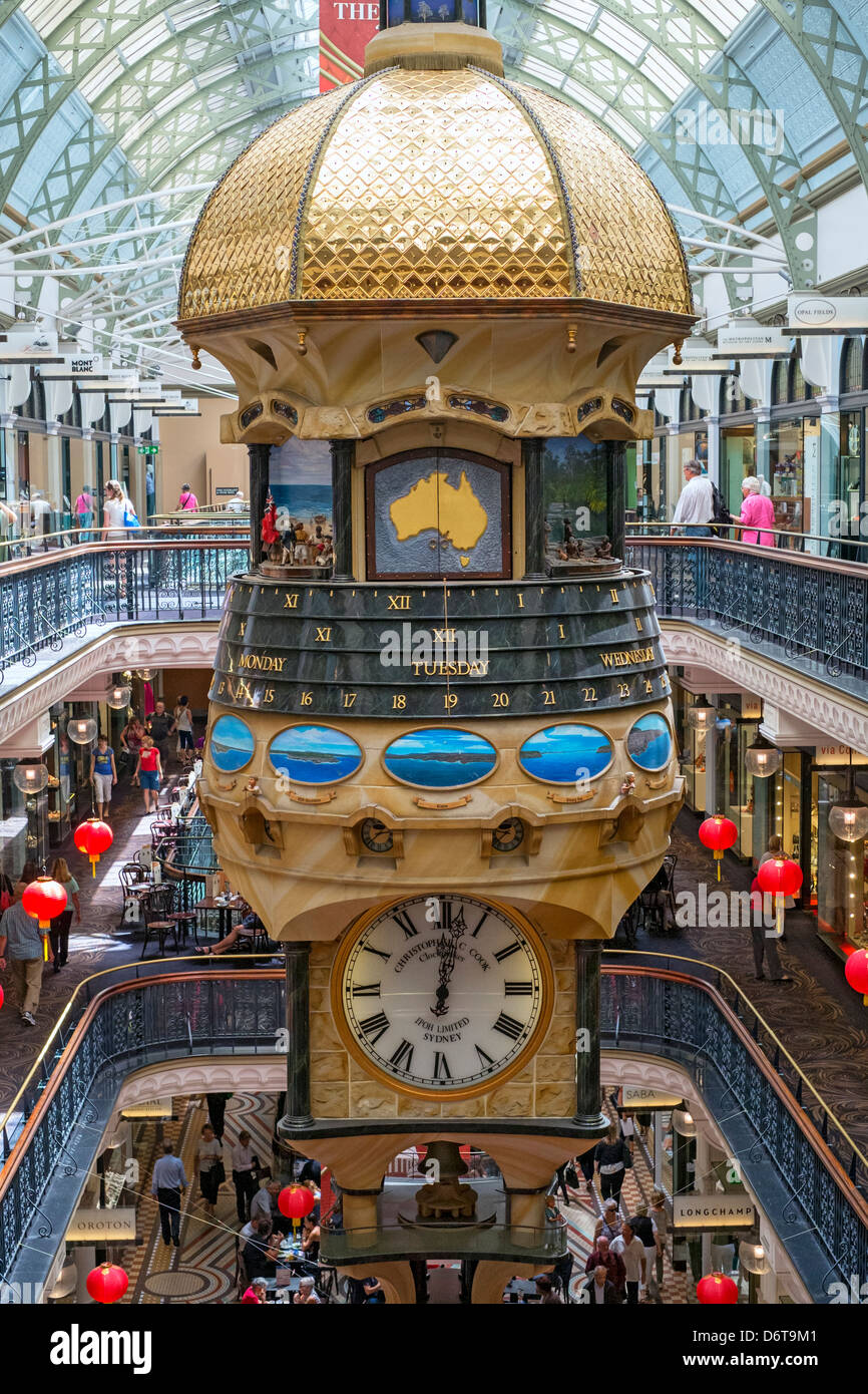 Interior of historic Queen Victoria Building or QVB shopping arcade in central Sydney Australia Stock Photo