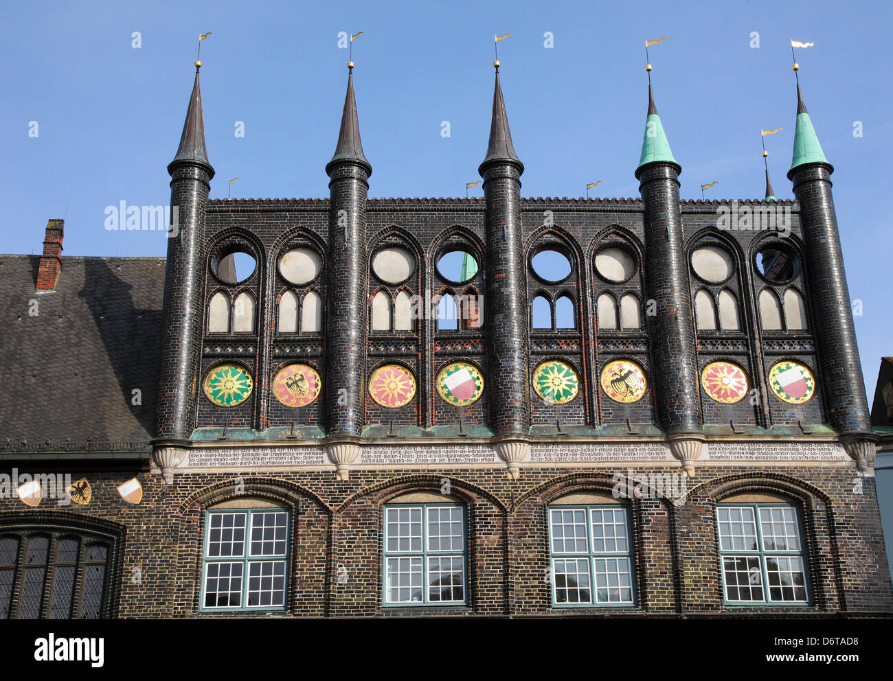 Town Hall in Lubeck old town, SchleswigHolstein, Germany Stock Photo