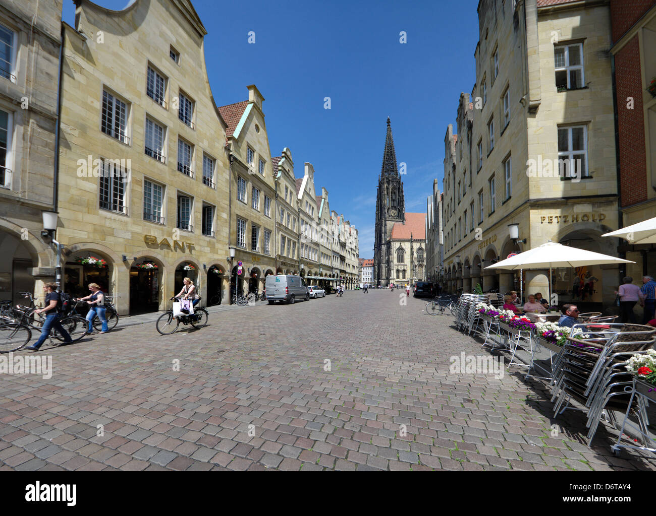 famous prinzipalmarkt in munster, germany Stock Photo