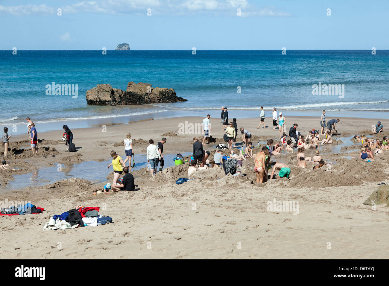 Hot water beach,Coromandel,near Hahei, Northern island,New Zealand Stock Photo