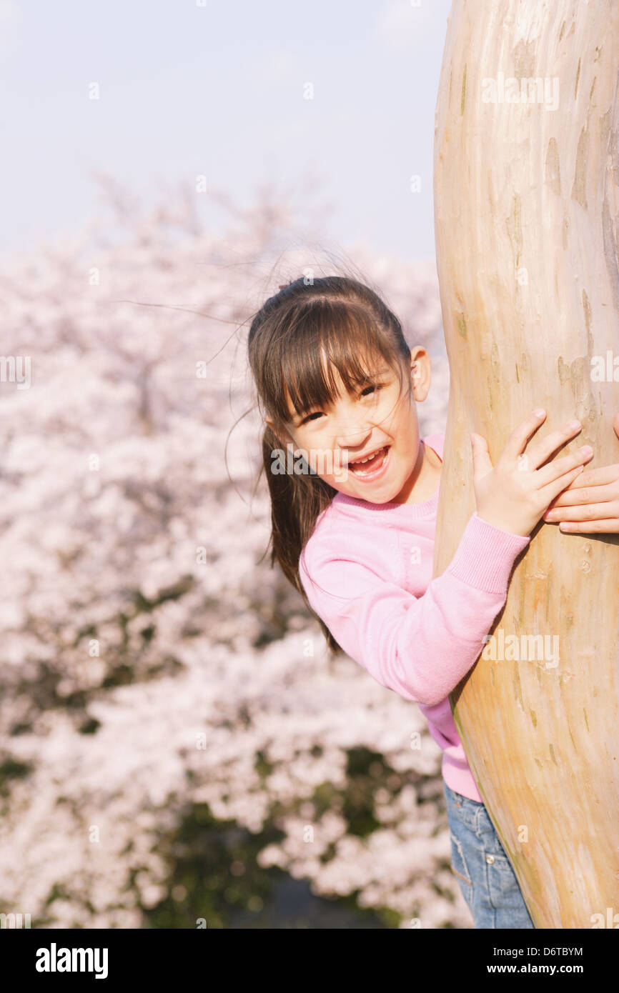 Girl cherry blossom trees hi-res stock photography and images - Alamy