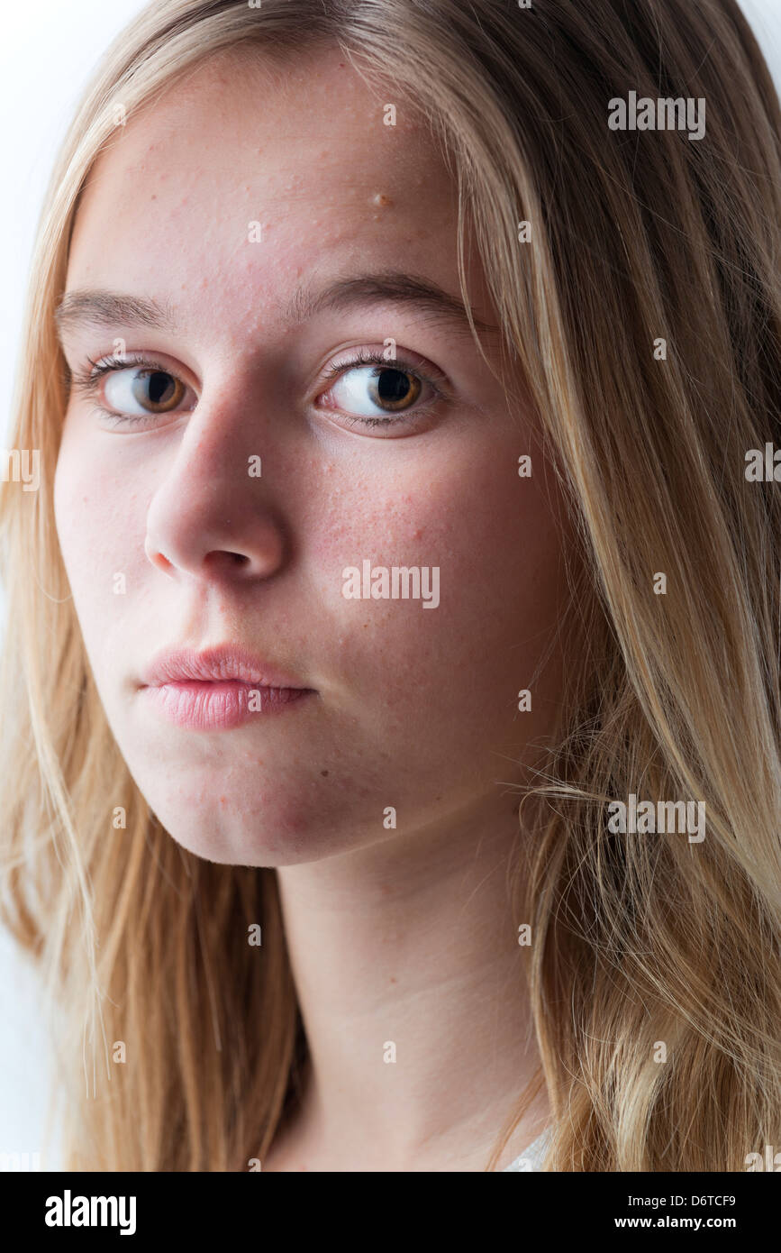 Portrait of a blond teenager. Stock Photo