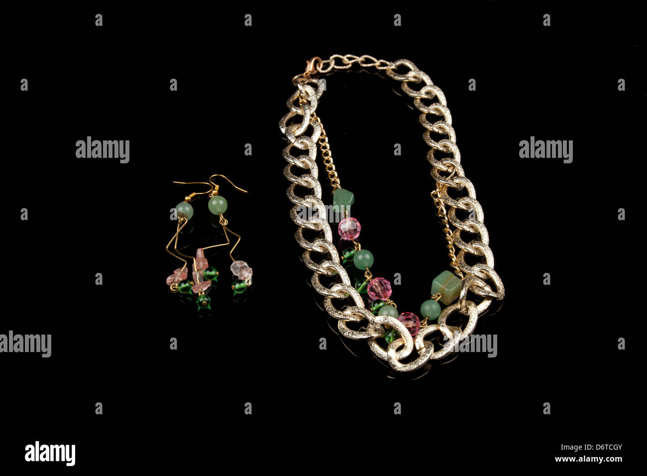 necklace on black background Stock Photo - Alamy