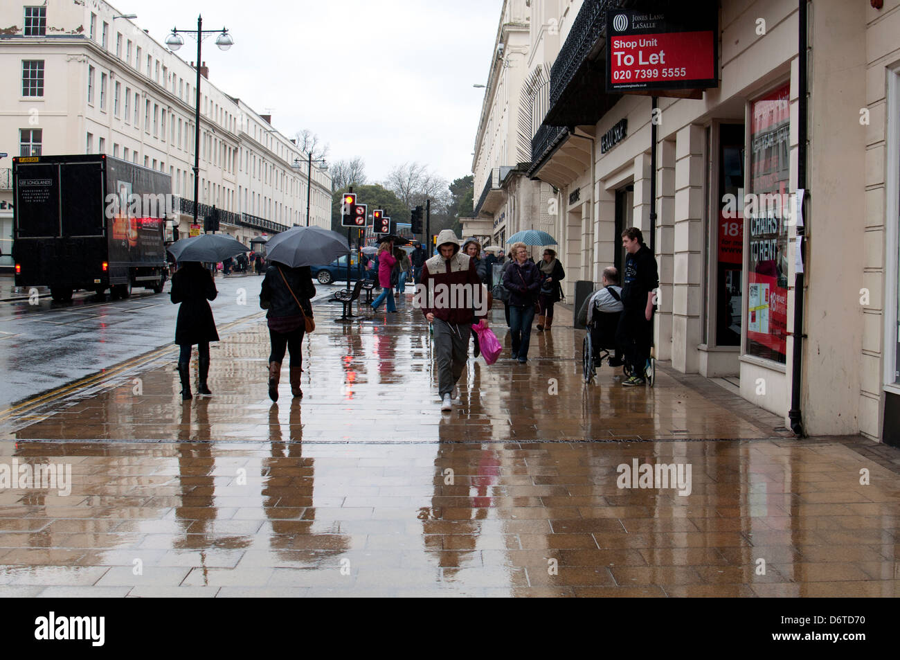 Dull wet weather, The Parade, Leamington Spa, UK Stock Photo Alamy
