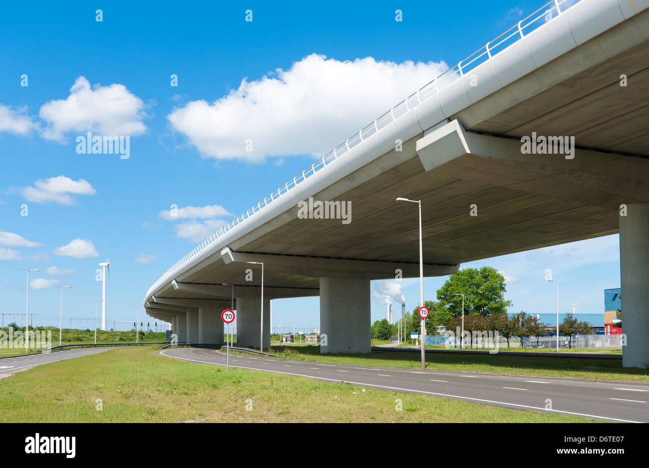 highway viaduct with another road under it Stock Photo