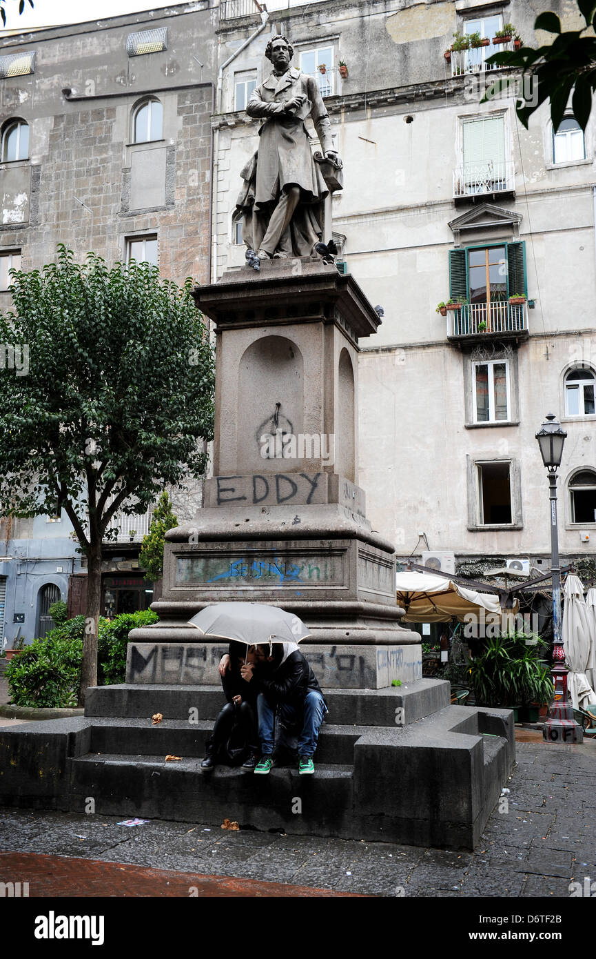 Piazza Bellini, Naples, Italy. Picture by Paul Heyes, Saturday March 30, 2013. Stock Photo