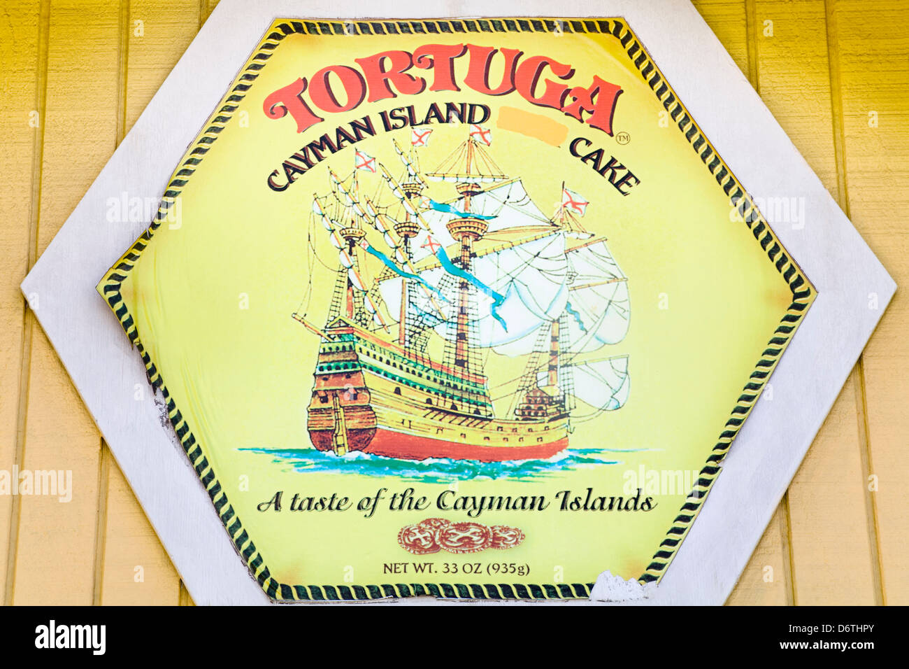 Tortuga rum cake sign in Town, Grand Cayman, Cayman Islands