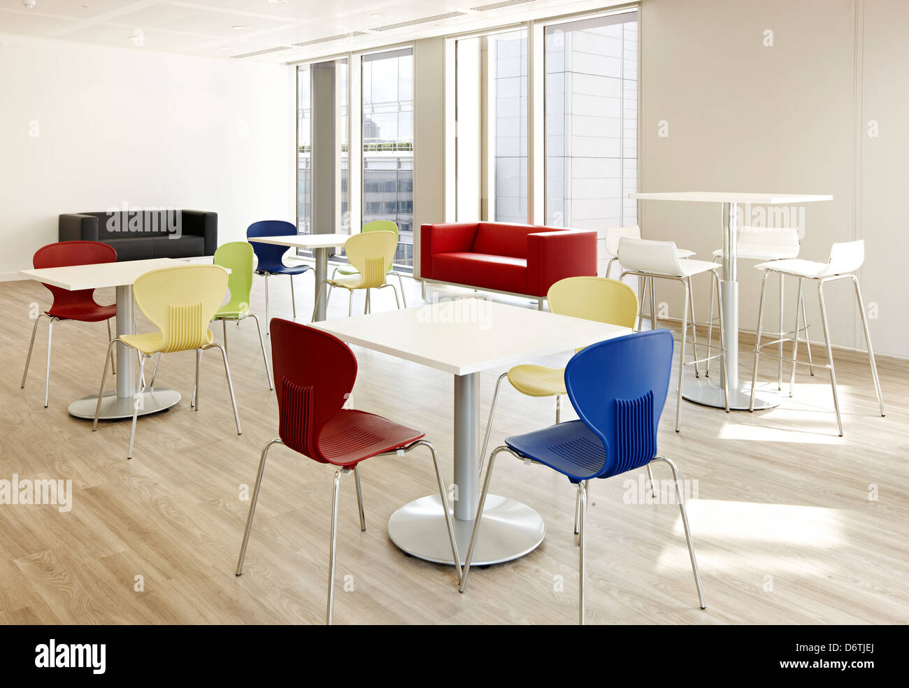 Coffee Relax Canteen Area Lunch Colored Chairs Stock Photo