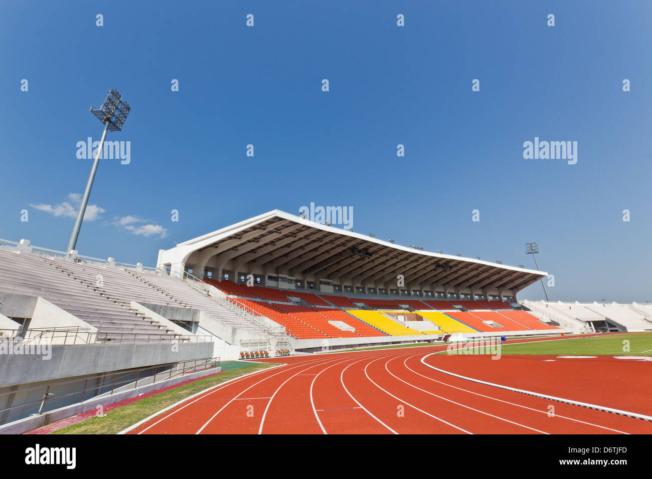Football Grandstand in 700th Anniversary Sport Stadium at Chiang Mai, Thailand. Stock Photo