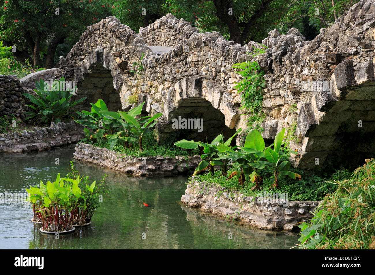 Usa Texas San Antonio Japanese Tea Garden Brackenridge Park