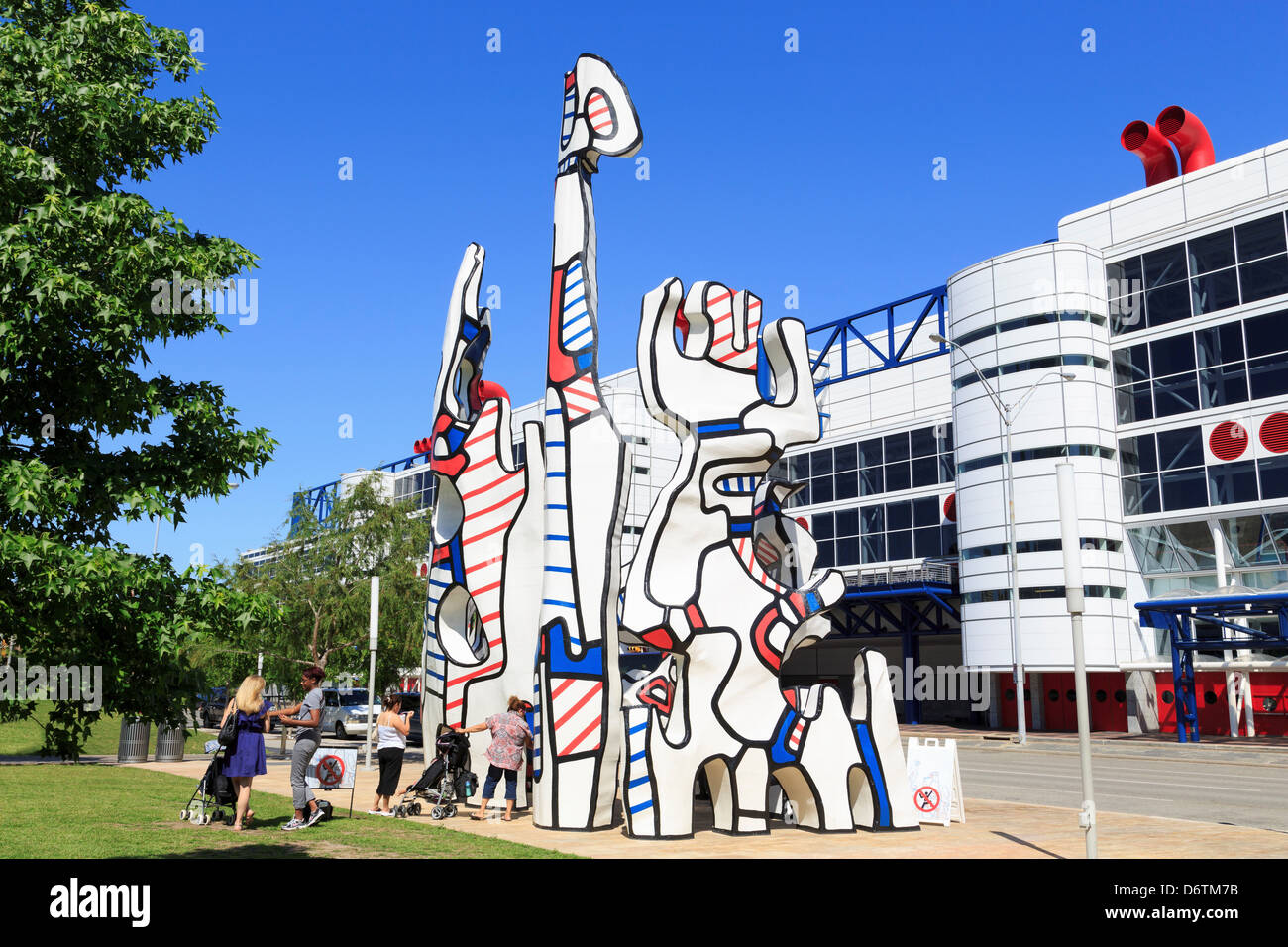 USA, Texas, Houston, Monument Au Fantome by Jean Dubuffet in Discovery Park Stock Photo