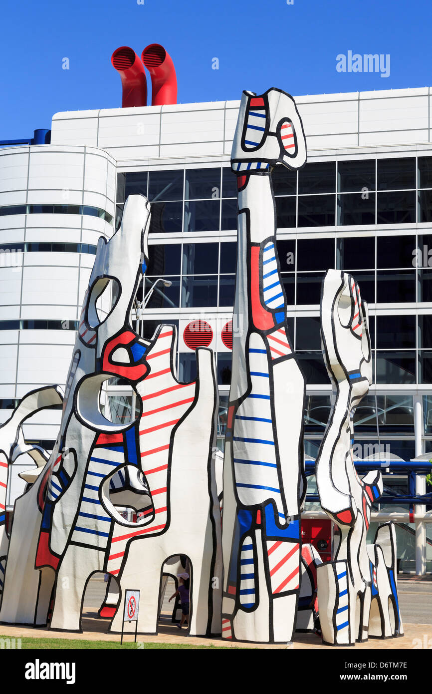 USA, Texas, Houston, Monument Au Fantome by Jean Dubuffet in Discovery Park Stock Photo