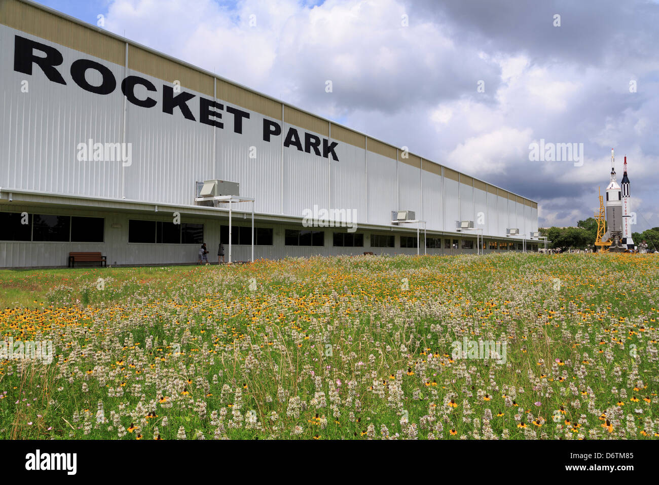 USA, Texas, Houston, Rocket Park at Space Center Stock Photo