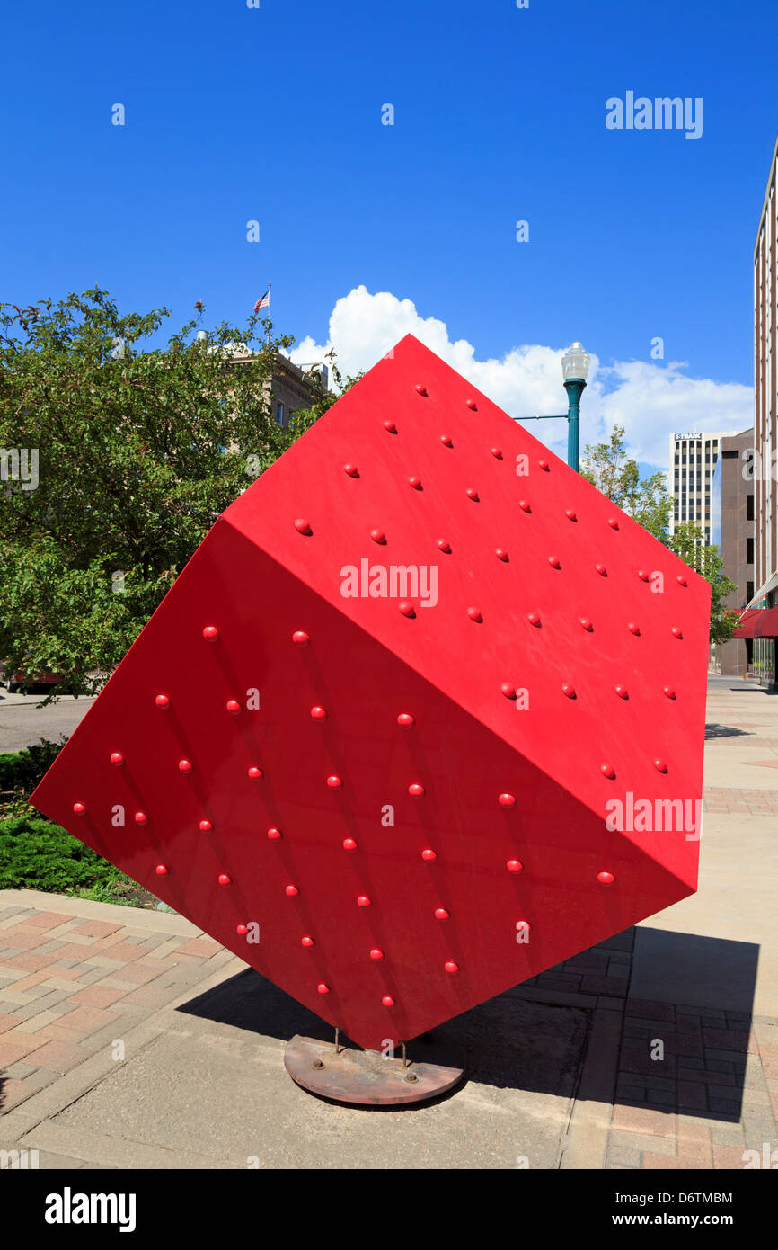USA, Colorado, Colorado Springs, Sculpture on Pikes Peak Street Stock