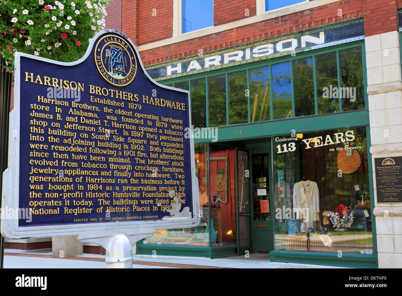 USA, Alabama, Huntsville, View of Harrison Brothers Hardware Store