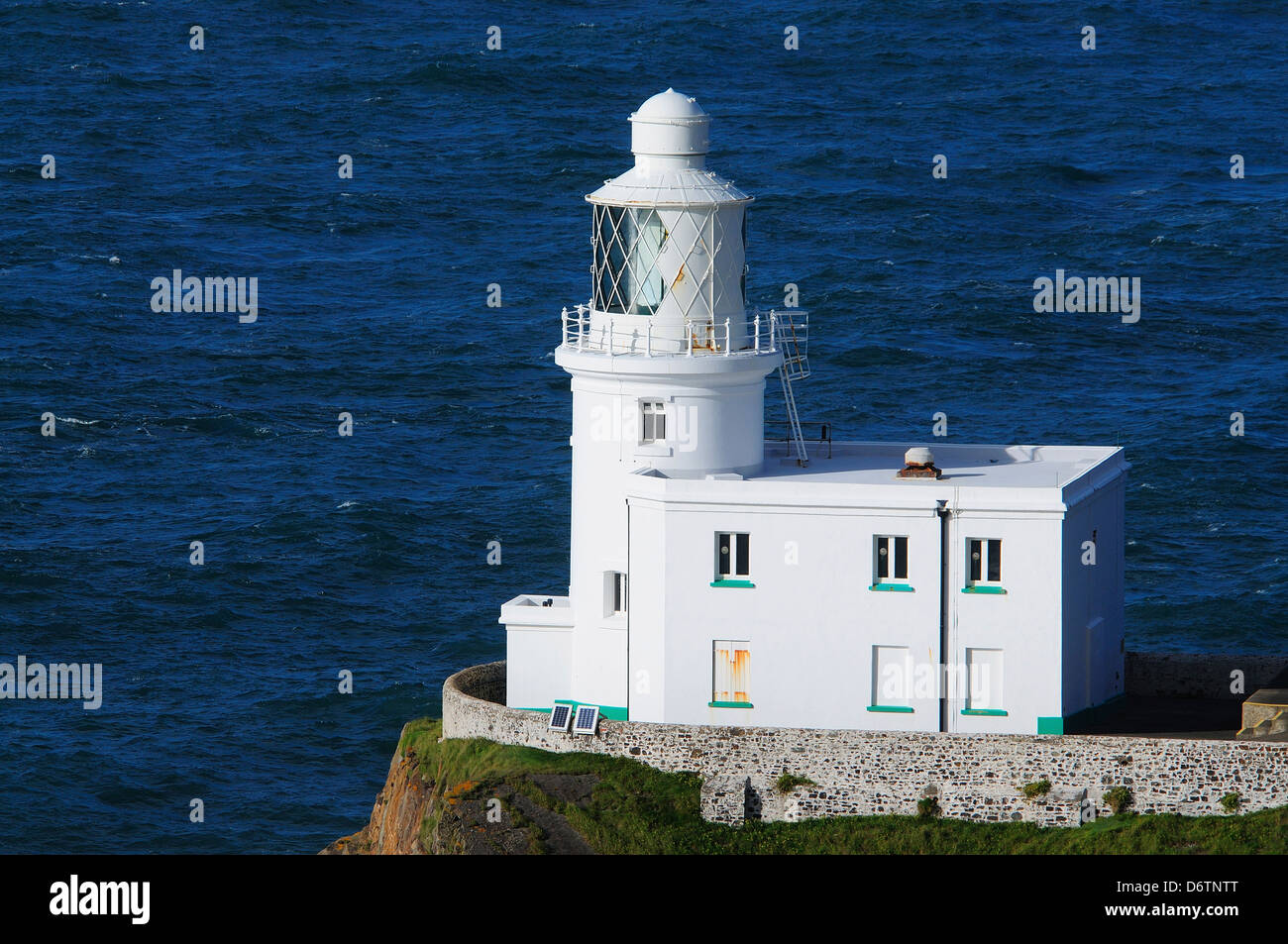 A view of Hartland Point lighthouse on the North Devon coast Stock Photo