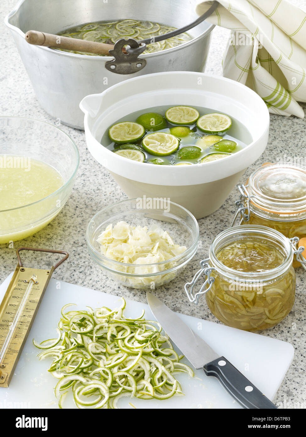 lime marmalade making Stock Photo