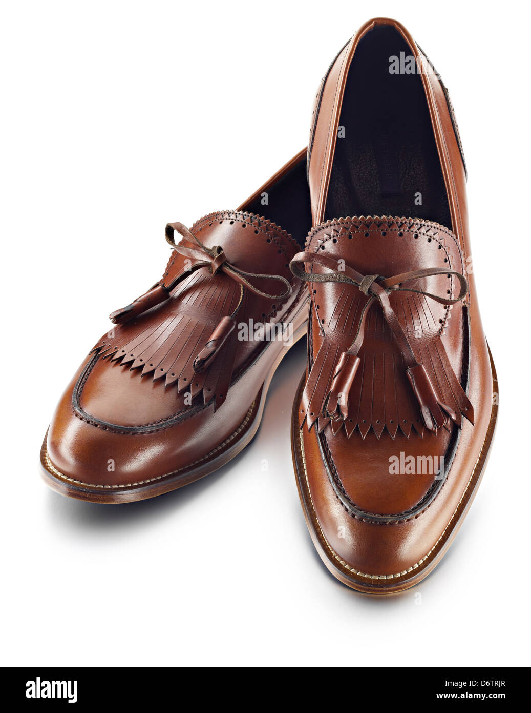mens brown loafer shoes Stock Photo