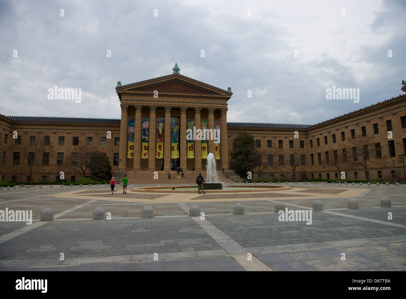 Center City, Downtown, Philadelphia, Pennsylvania, Art Museum and Benjamin Franklin Parkway Stock Photo