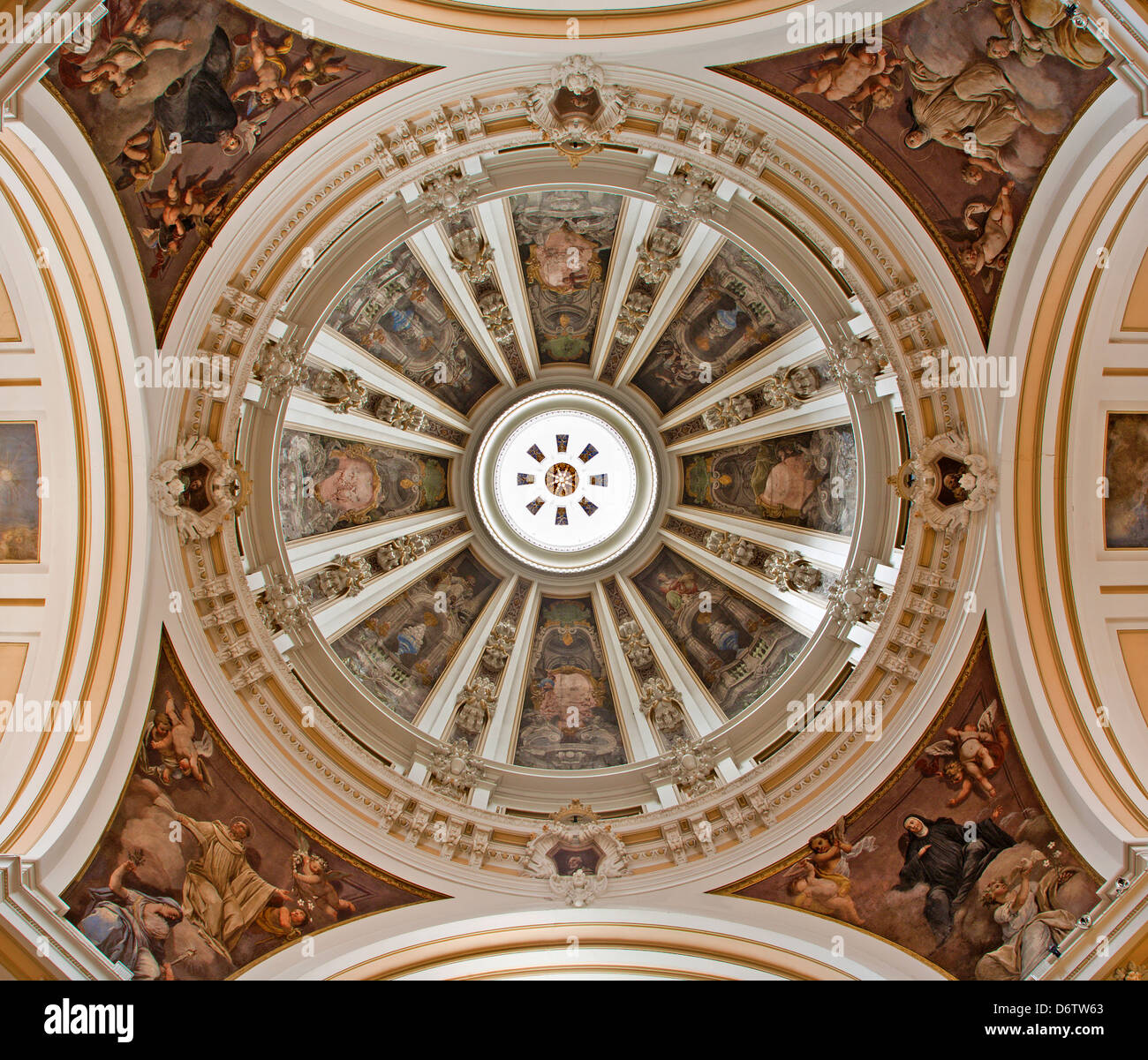 MADRID - MARCH 10: Cupola of Iglesia catedral de las fuerzas armada de Espana Stock Photo