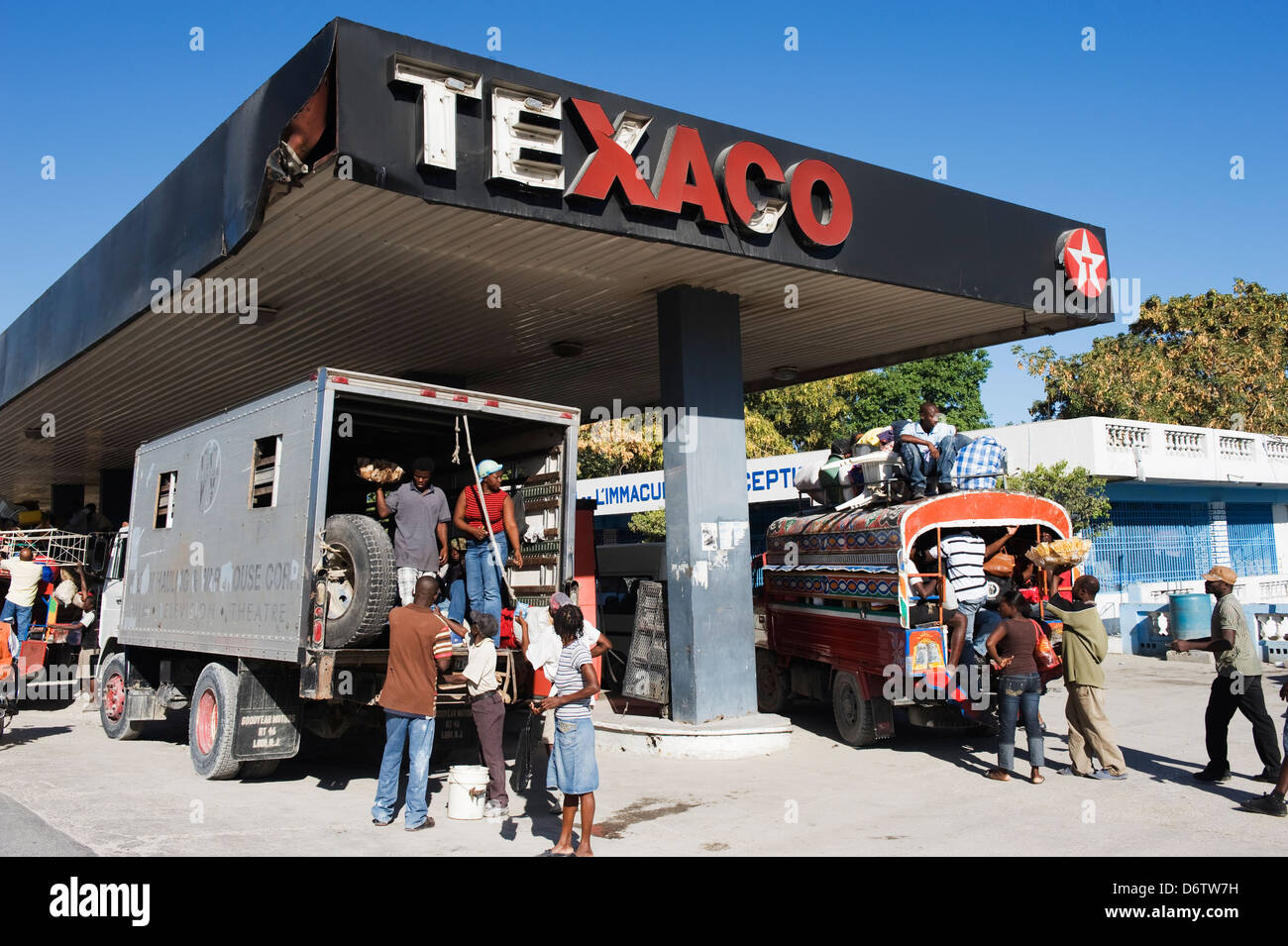 gas stations, Port au Prince, Haiti, Caribbean Stock Photo Alamy