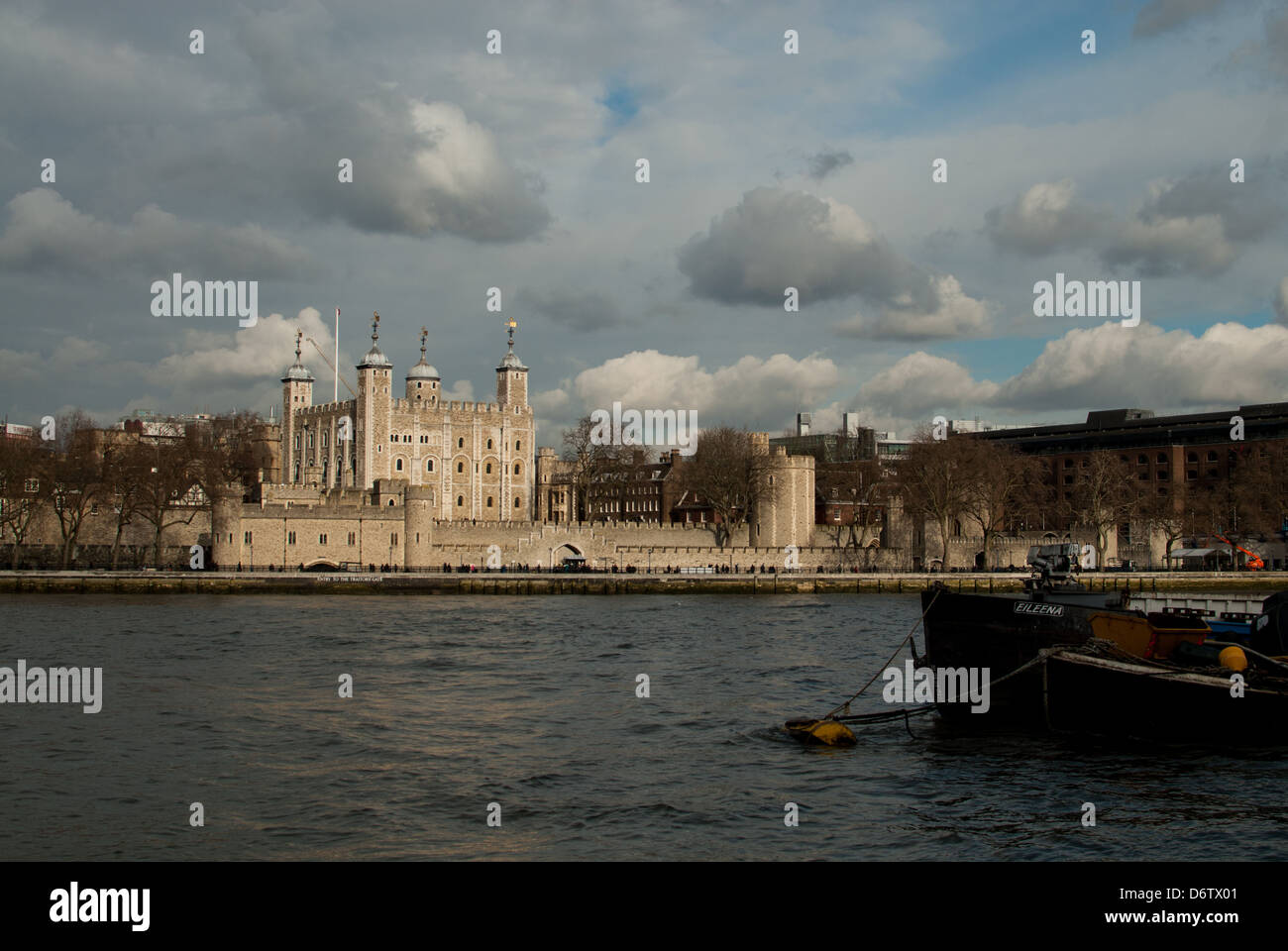 Tower of London over the River Thames, London, England. Stock Photo