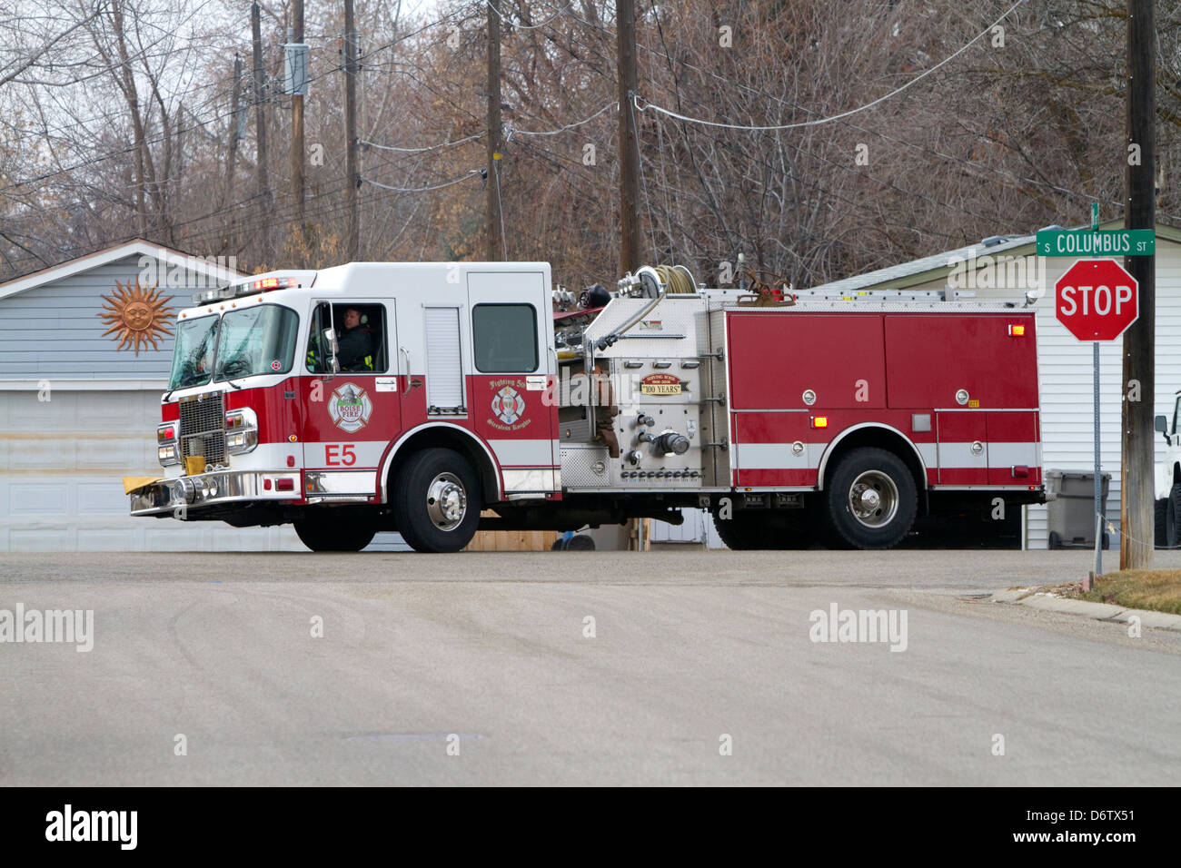 Fire engine in Boise, Idaho, USA. Stock Photo