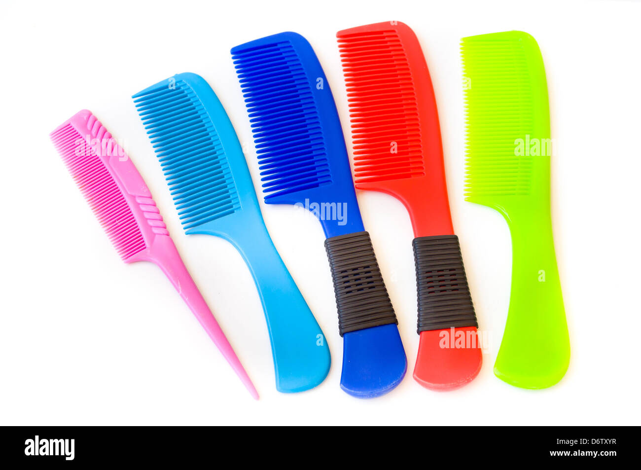 colorful of comb on white background Stock Photo - Alamy