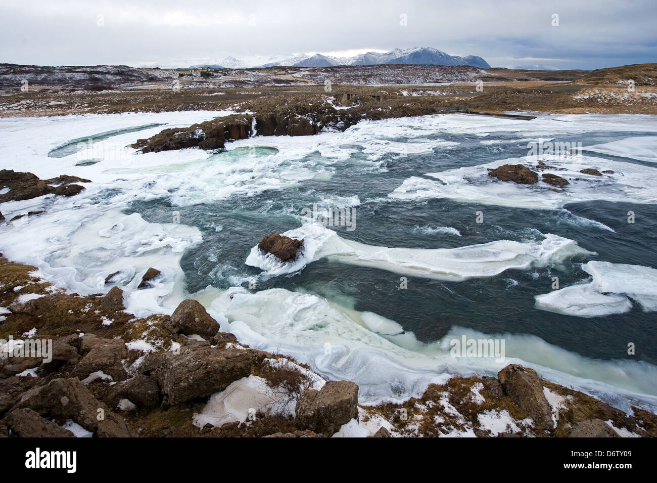 A wild river with a lot of ice in Iceland in the winter Stock Photo - Alamy