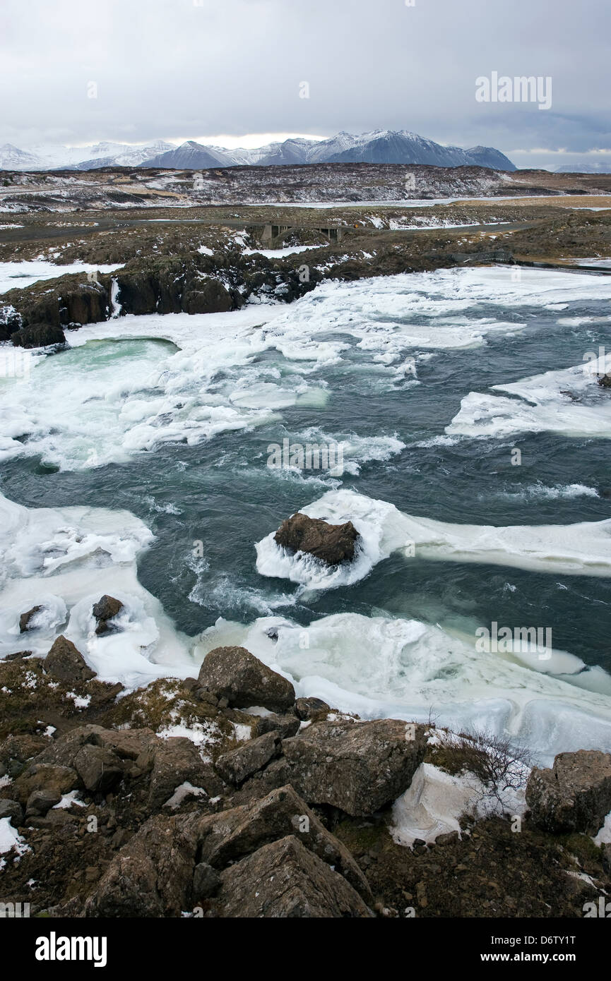 A wild river with a lot of ice in Iceland in the winter Stock Photo - Alamy