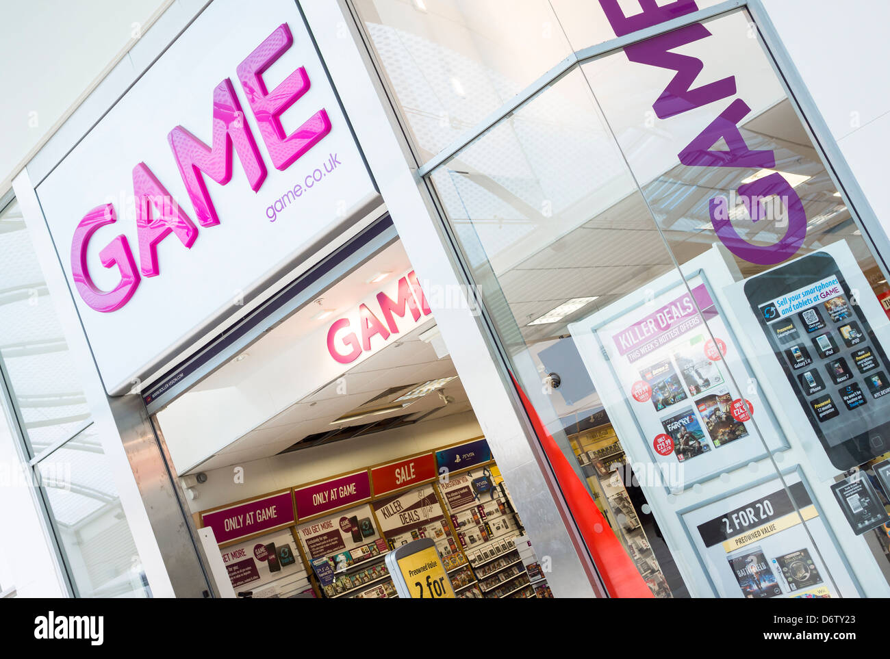 Game store front at the Metrocentre. Stock Photo