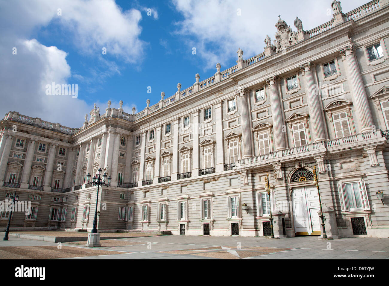MADRID - MARCH 10: North - east facade of Palacio Real or Royal palace Stock Photo