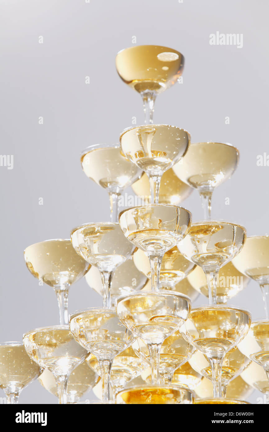 Champagne tower Stock Photo