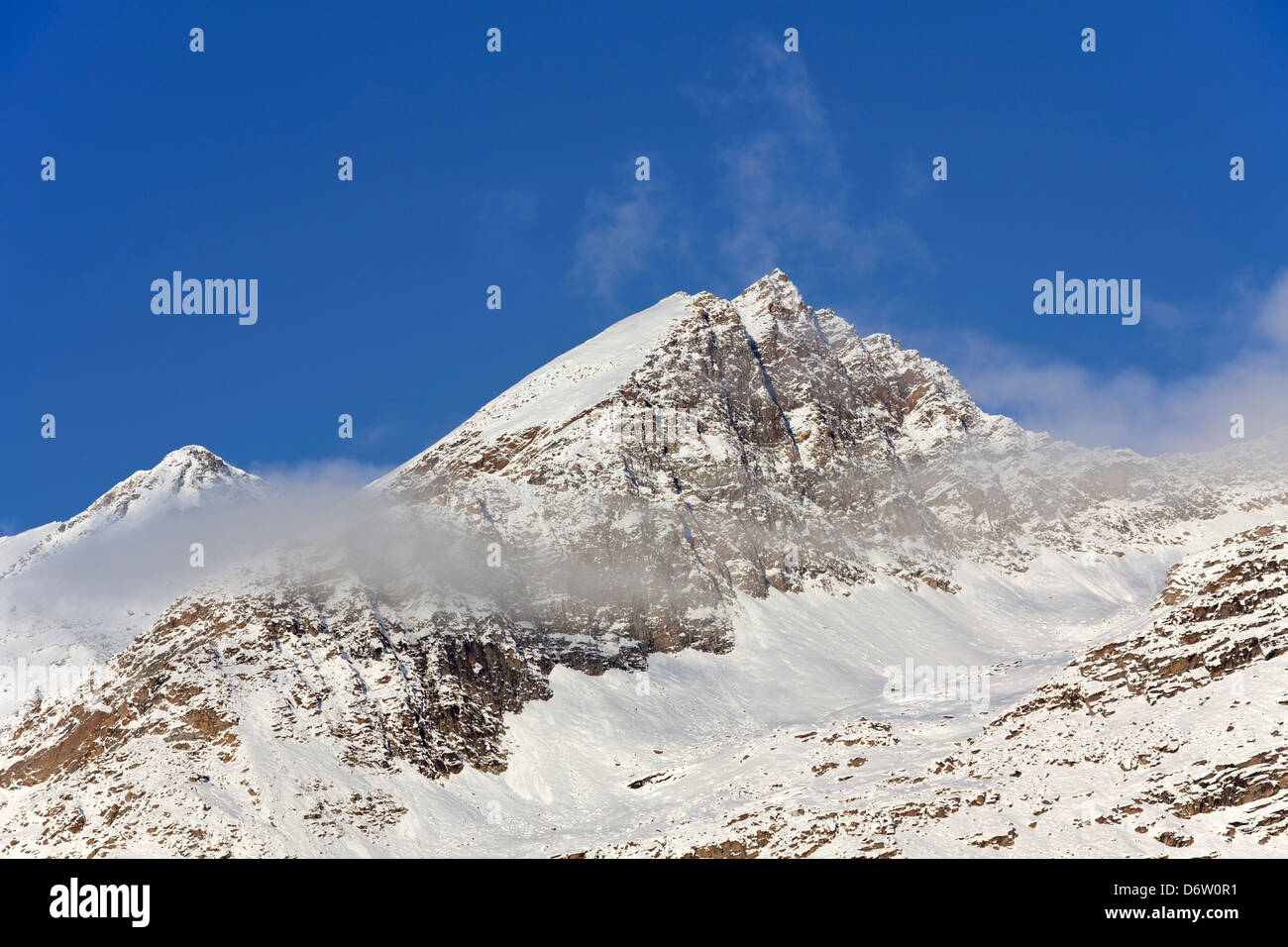 The mountain Herbetet in winter, Gran Paradiso National Park in the Valle d'Aosta, Italy Stock Photo