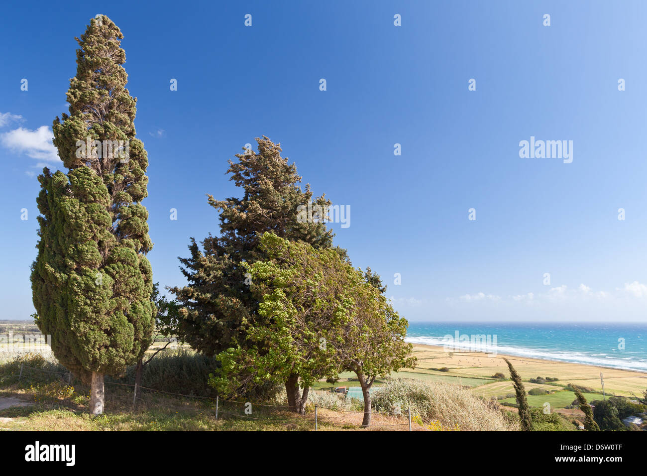 Cyprus - South Cyprus landscape view from the Kourioun archaeological site Stock Photo