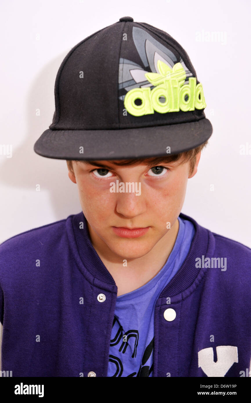 12/13 year old boy UK Stock Photo