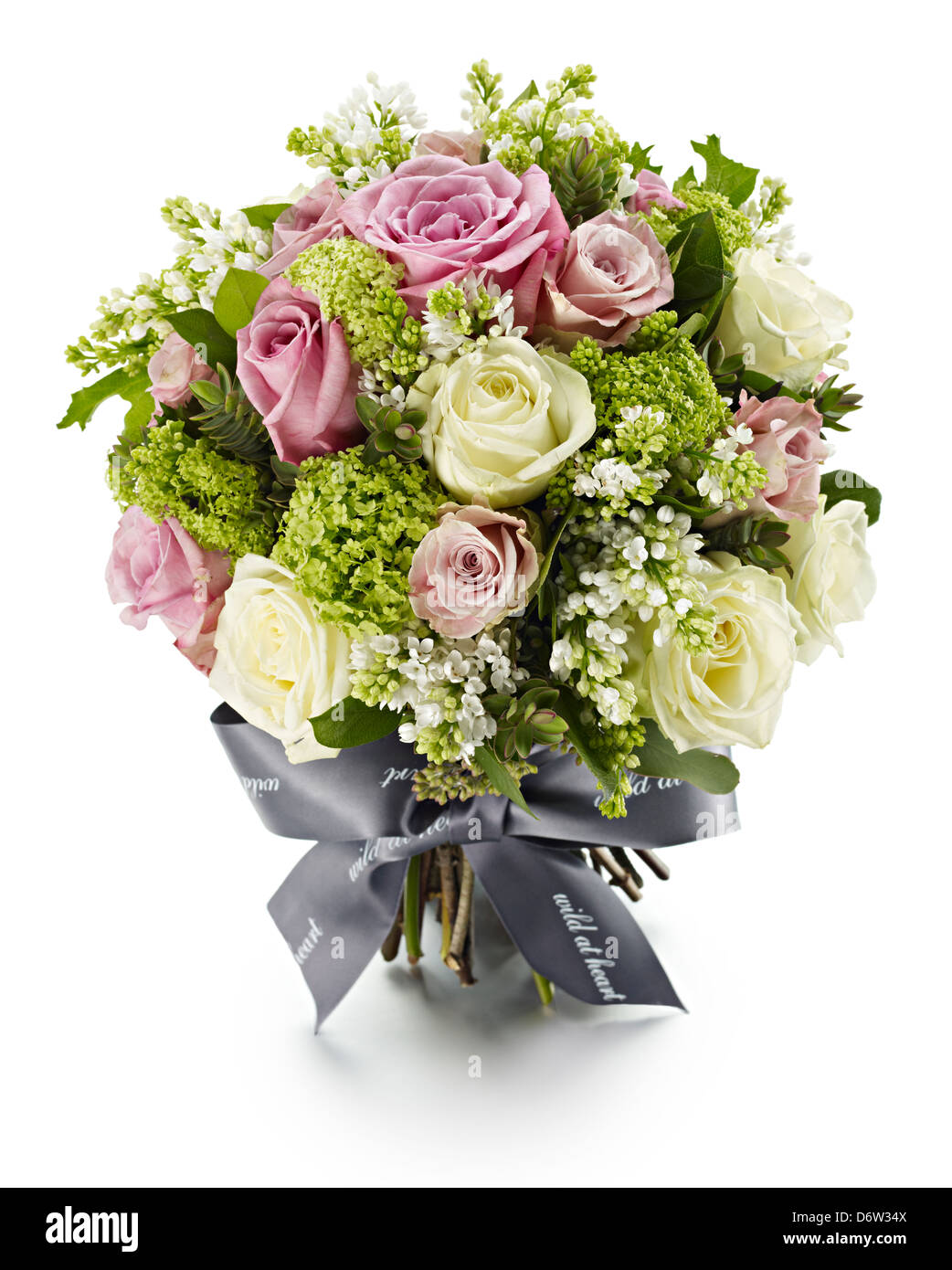 Mixed pale roses bouquet Stock Photo