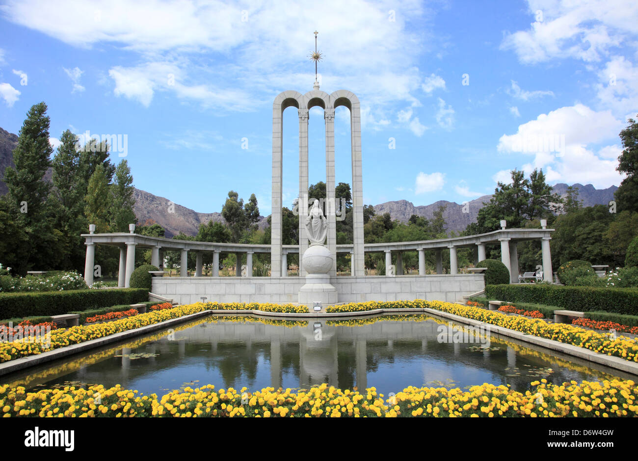 Monument in a garden, Huguenot Monument, Franschhoek, Western Cape Province, South Africa Stock