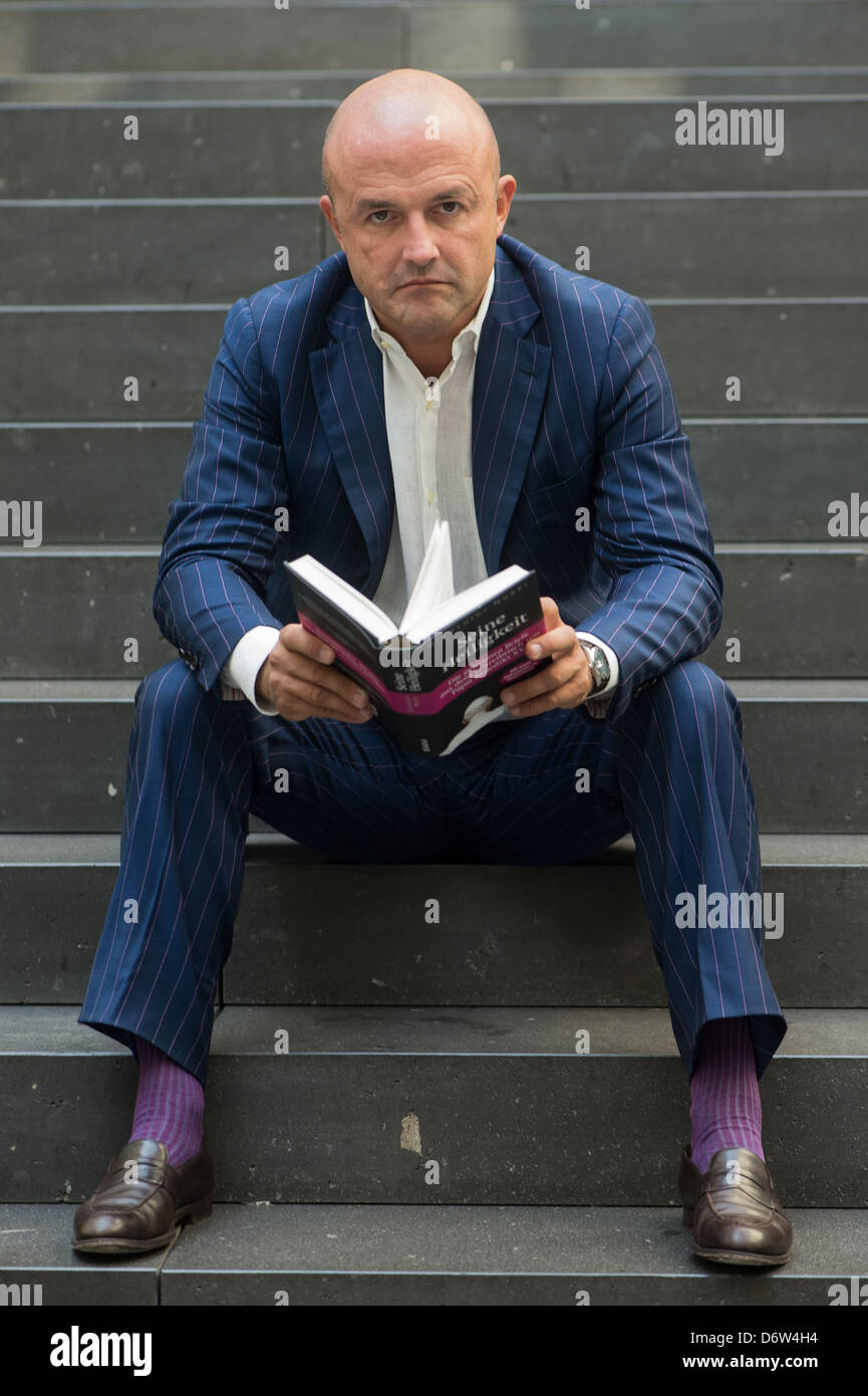 Berlin, Germany, Gianluigi Nuzzi author with his book, His Holiness Stock Photo