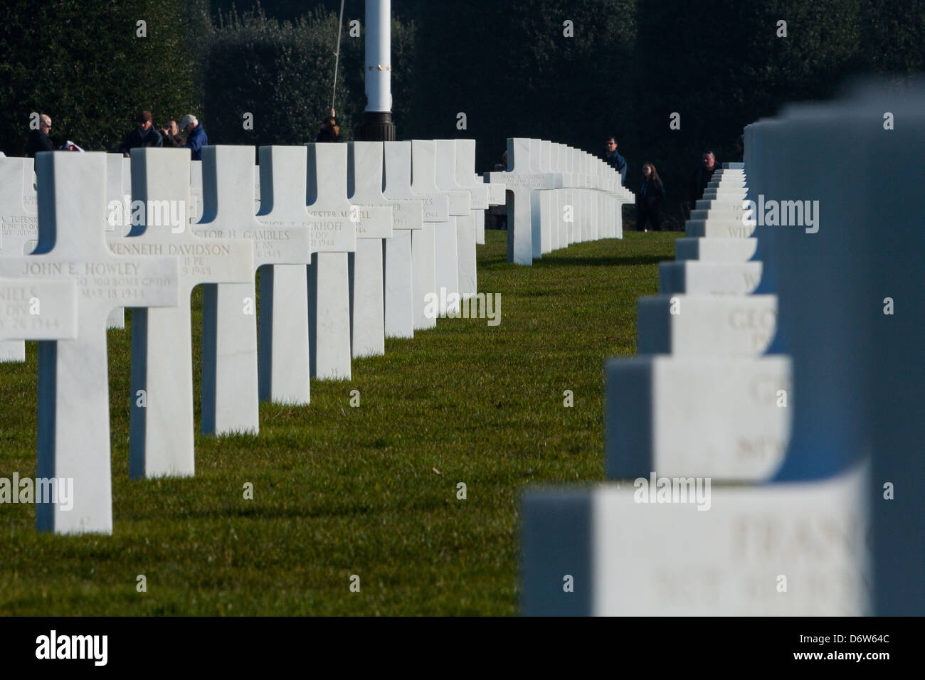 American Cemetery of second war (1939-1945), in Coleville-Sur-Mer, Normandy France Stock Photo