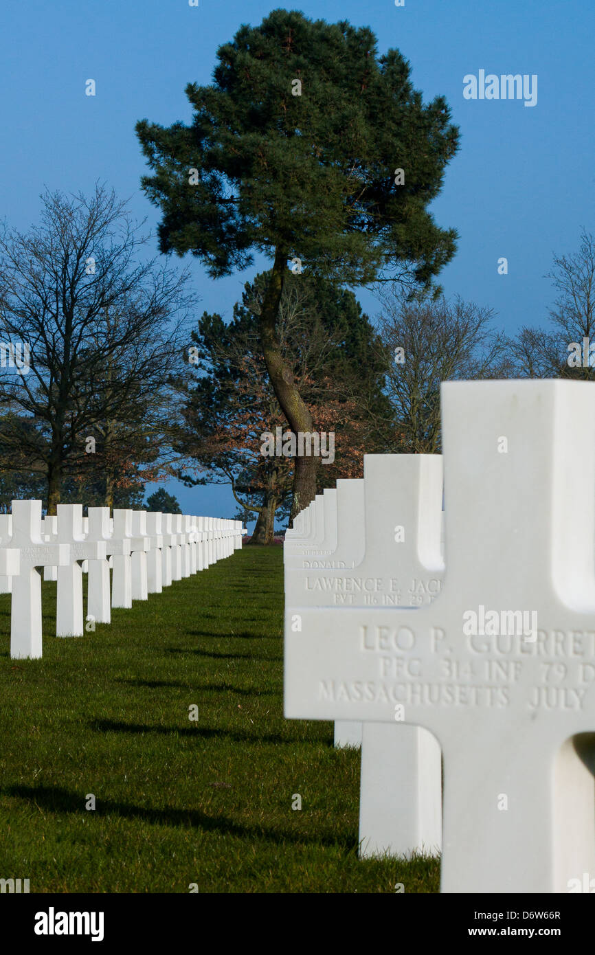 American Cemetery of second war (1939-1945), in Coleville-Sur-Mer, Normandy France Stock Photo