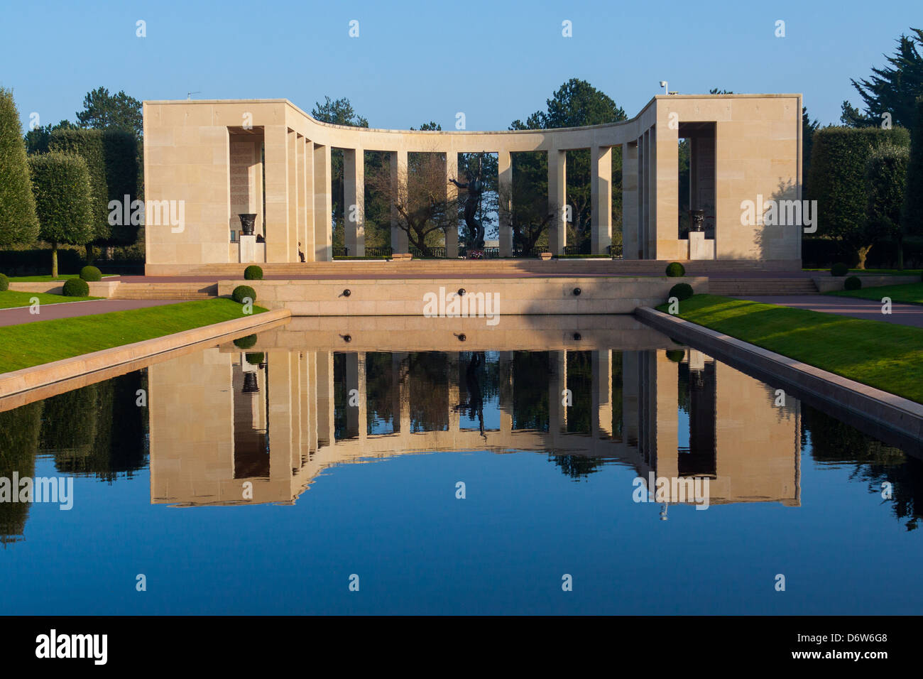 American Cemetery memorial of second war (1939-1945), in Coleville-Sur-Mer, Normandy France Stock Photo