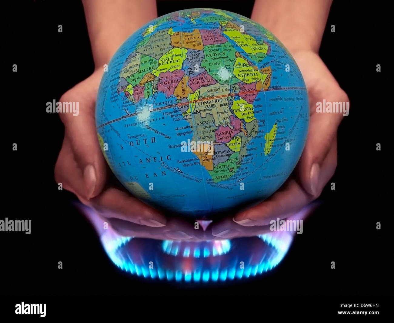 Save Earth, Fire Concept Stock Photo