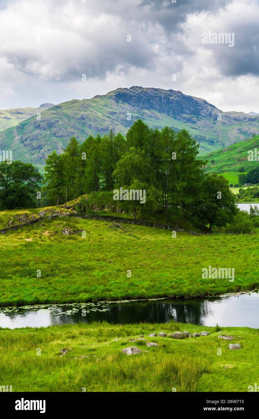 Wetherlam and the River Brathay in the Lake District, Cumbria, England. Stock Photo