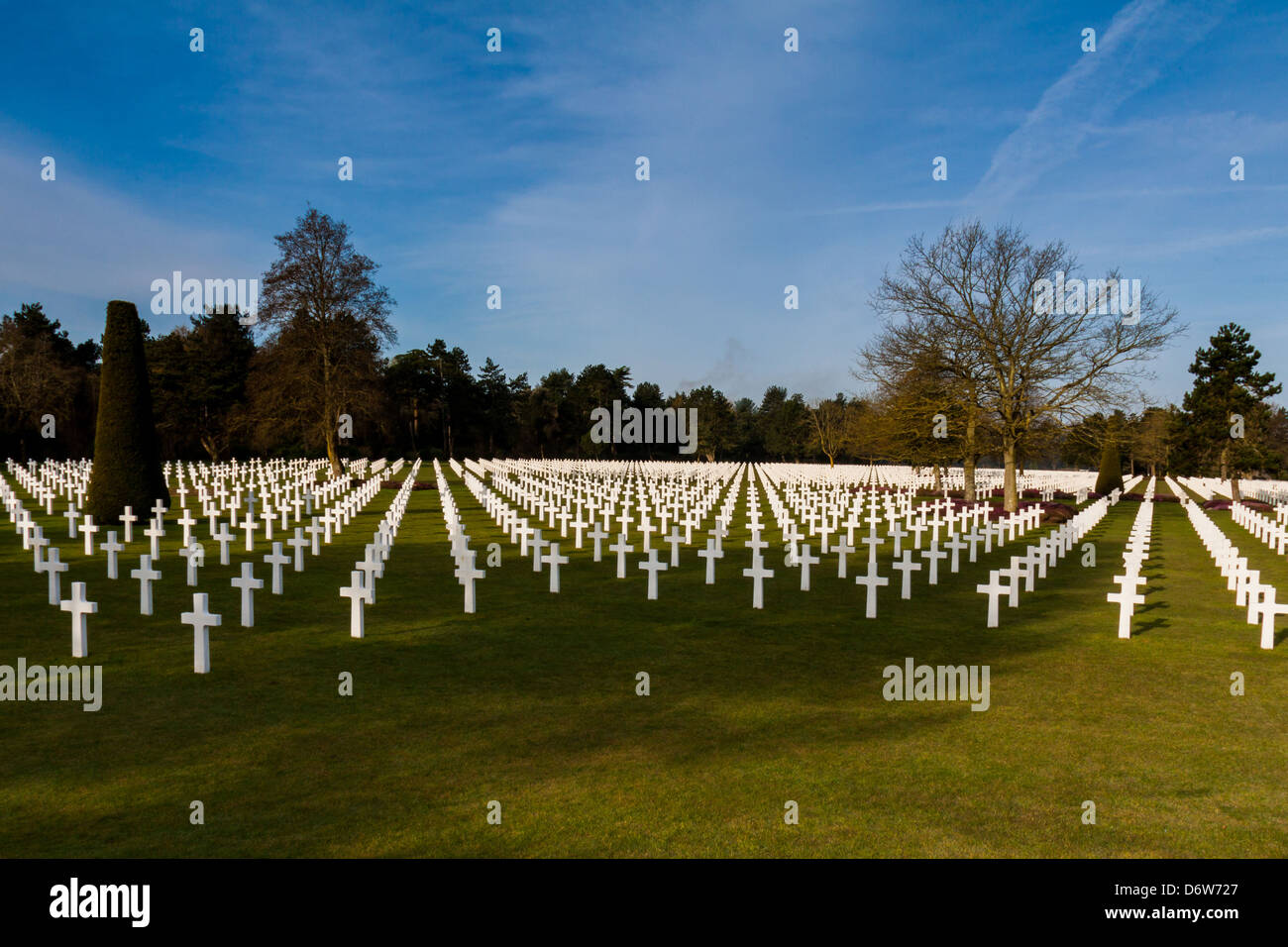 American Cemetery of second war (1939-1945), in Coleville-Sur-Mer, Normandy France Stock Photo