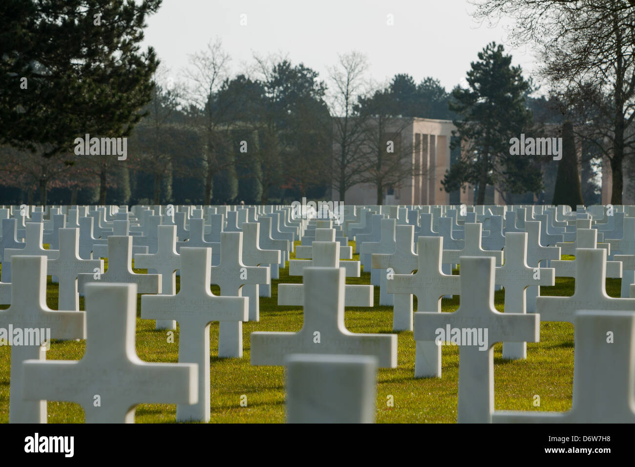 American Cemetery of second war (1939-1945), in Coleville-Sur-Mer, Normandy France Stock Photo